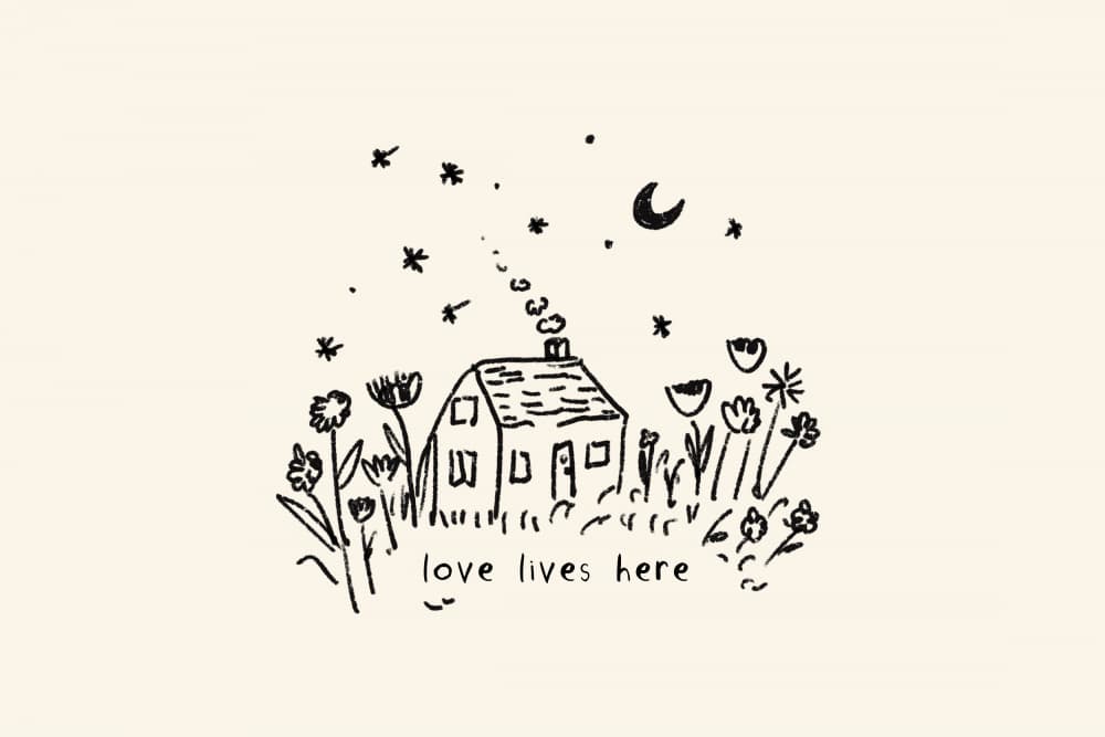 Cozy Home Under Stars by Treechild — canvas wall art