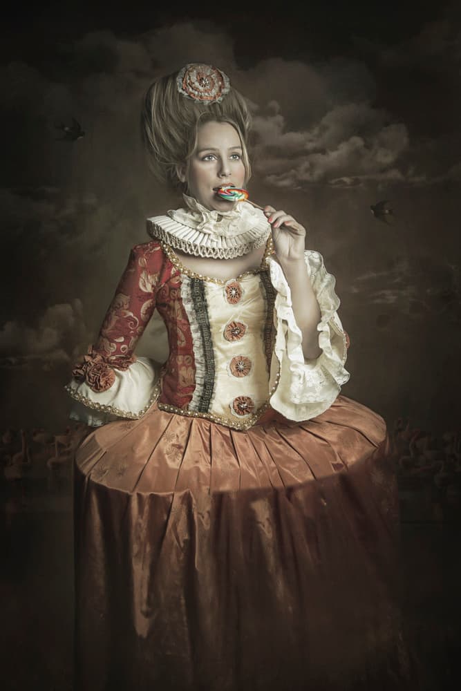 Rococo Lady With Lollipop by Carola Kayen-Mouthaan — canvas wall art