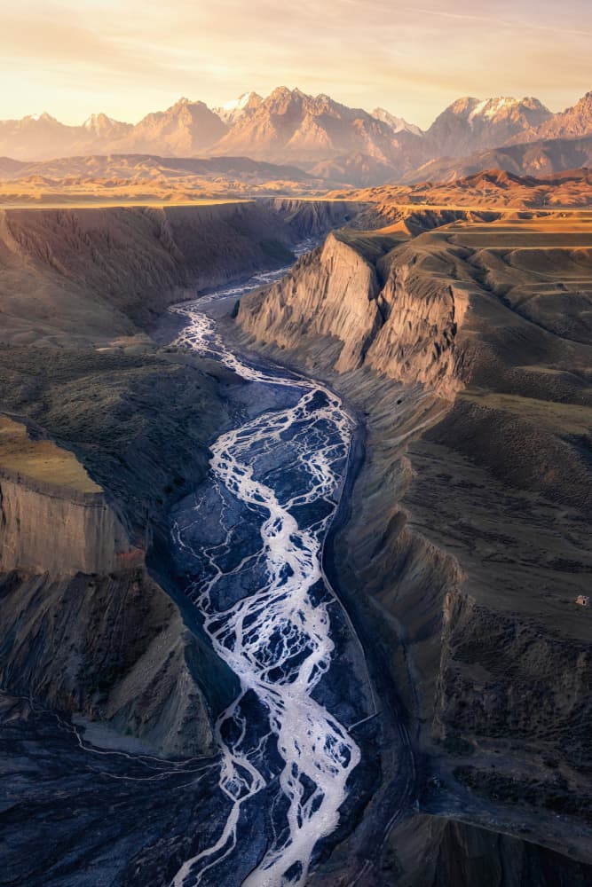 Winding River Canyon by Yuan Cui — canvas wall art