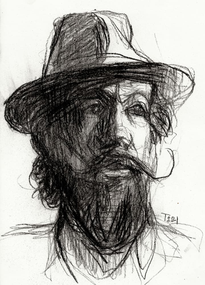 Intense Bearded Portrait by Tore Bahnson — canvas wall art