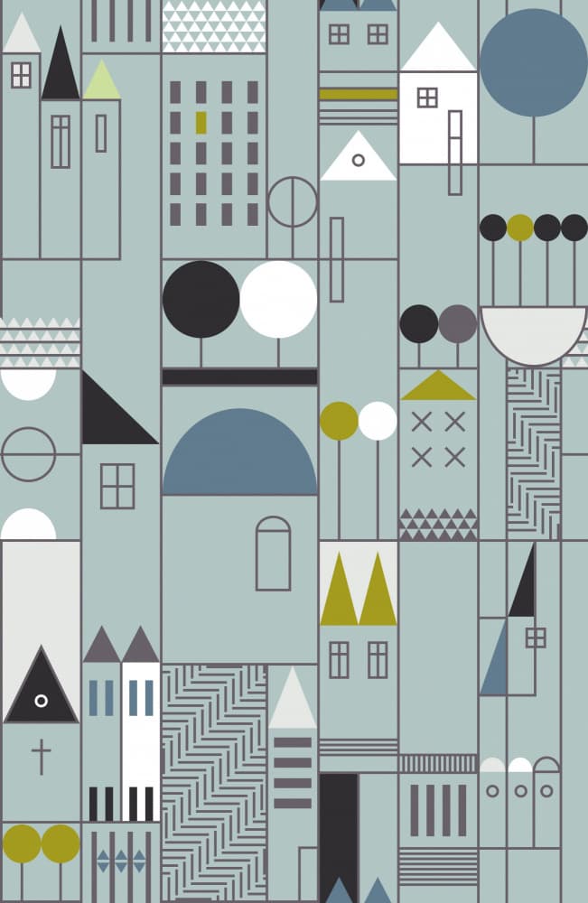 Geometric Cityscape by Annick — canvas wall art