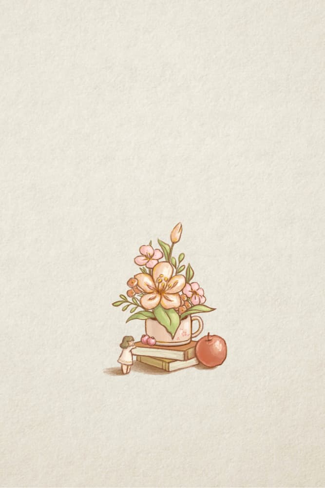 Little Girl Books Flowers by Xuan Thai — canvas wall art