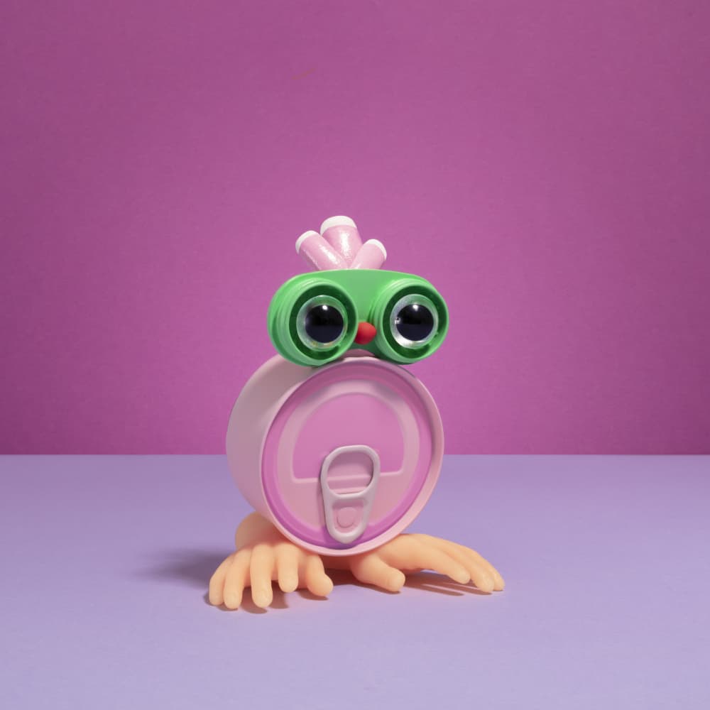 Playful Can Creature by Julia Ramiro — canvas wall art