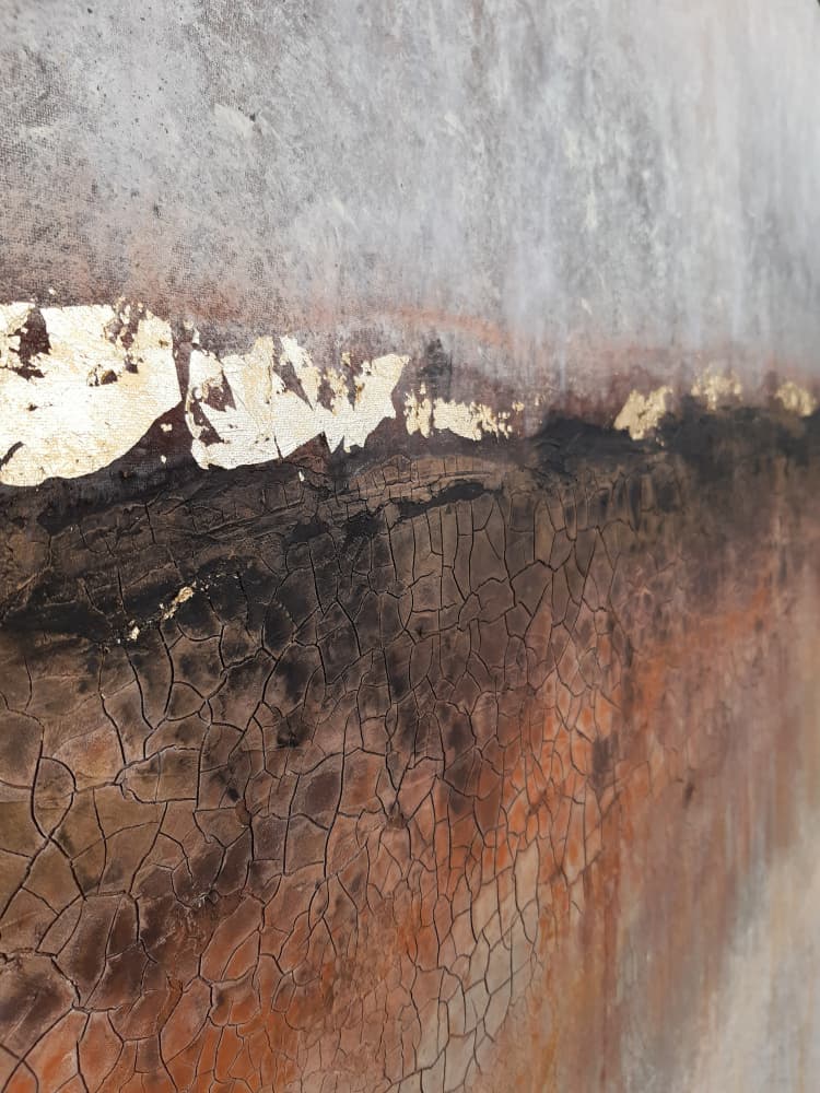Golden Cracked Earth by Gabriela Aleksandra Szuba — canvas wall art