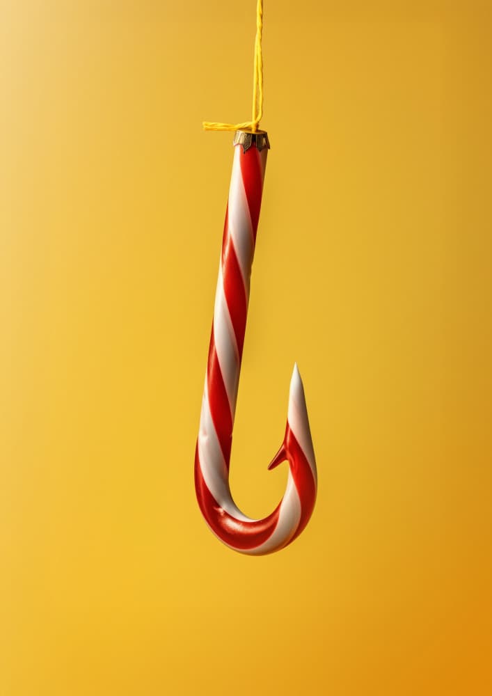 Christmas Candy Hook by Artem Pozdniakov — canvas wall art