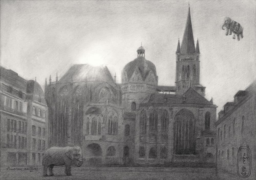 Flying Elephant Cathedral by Corné Akkers — canvas wall art