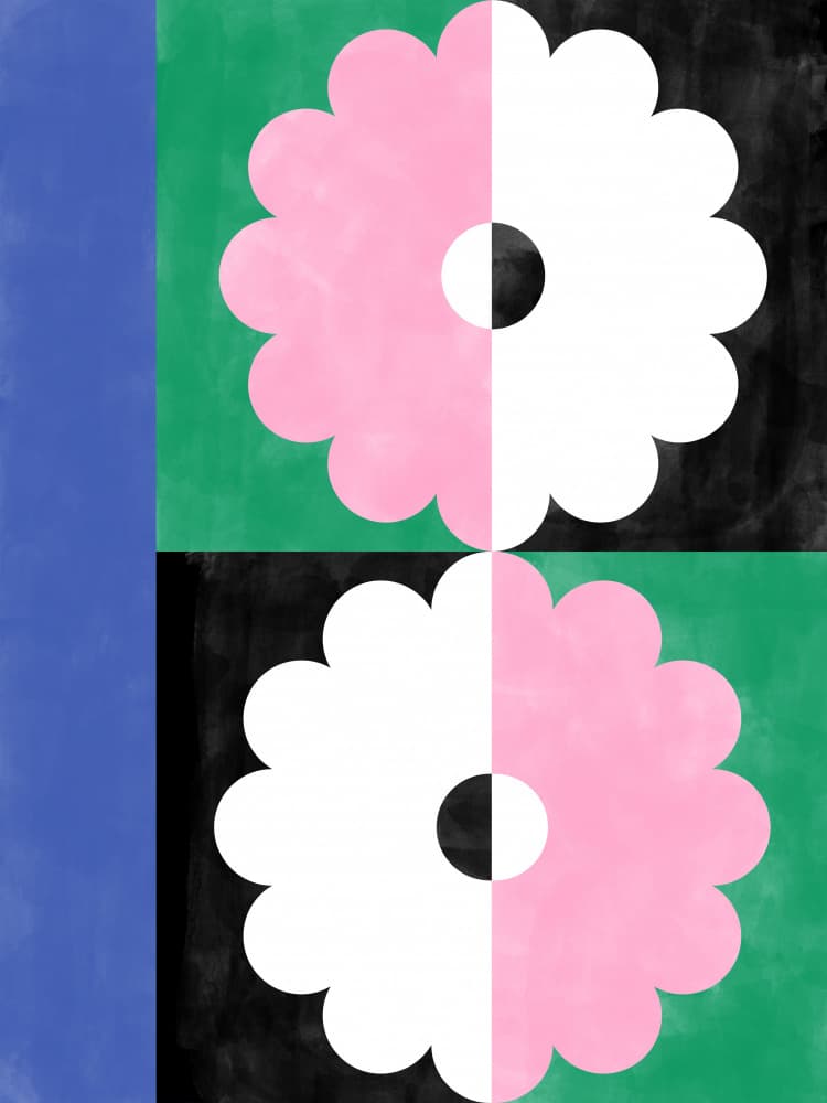 Modern Floral Blocks by Elena Ristova — canvas wall art