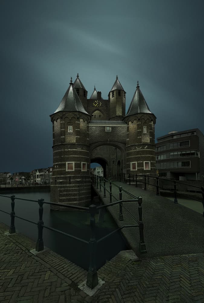 Moody Canal Gate by Larry Deng APA — canvas wall art
