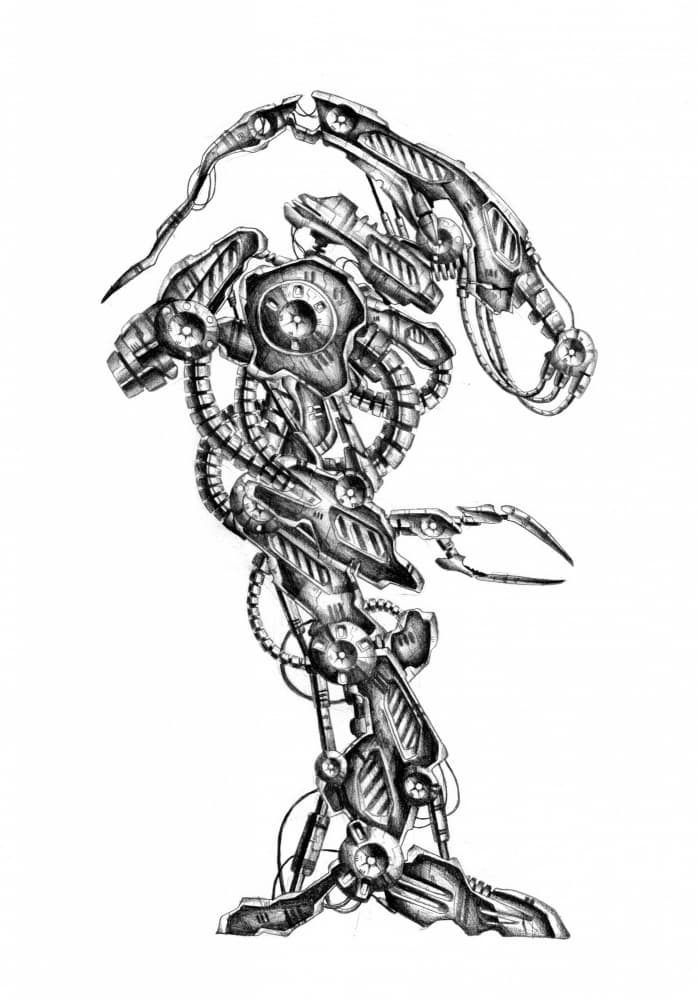 Intricate Mechanical Robot by Kulik — canvas wall art