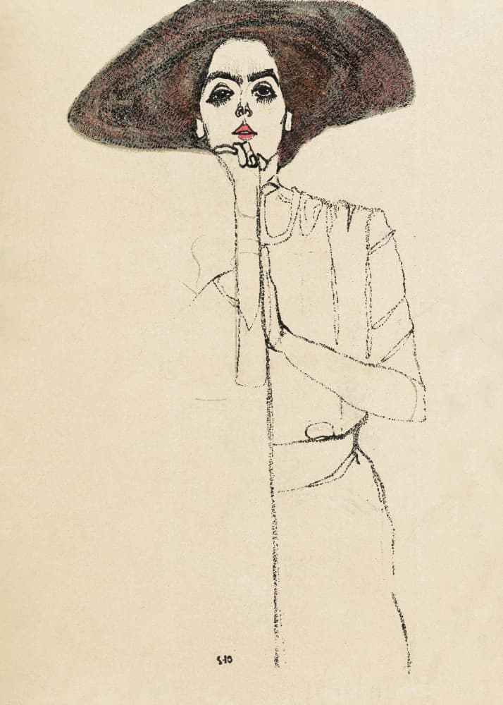 Portrait of a Woman 1910 by EGON SCHIELE — canvas wall art