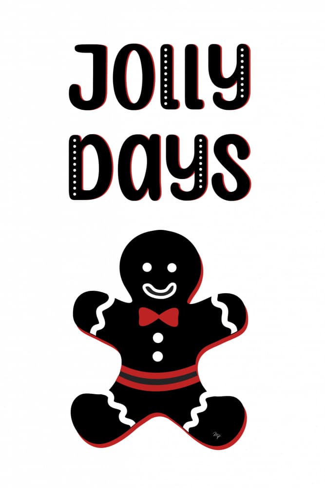 Jolly Days Gingerbread Man by Martina — canvas wall art