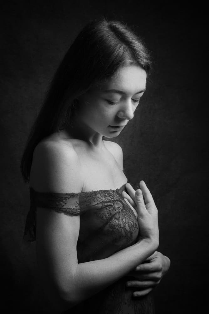Pensive Young Woman by Ruth Franke — canvas wall art