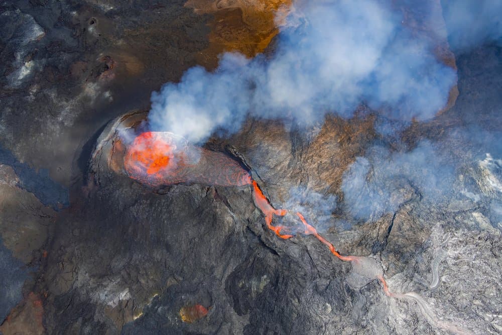 Fiery Volcano Eruption by Jure Kravanja — canvas wall art