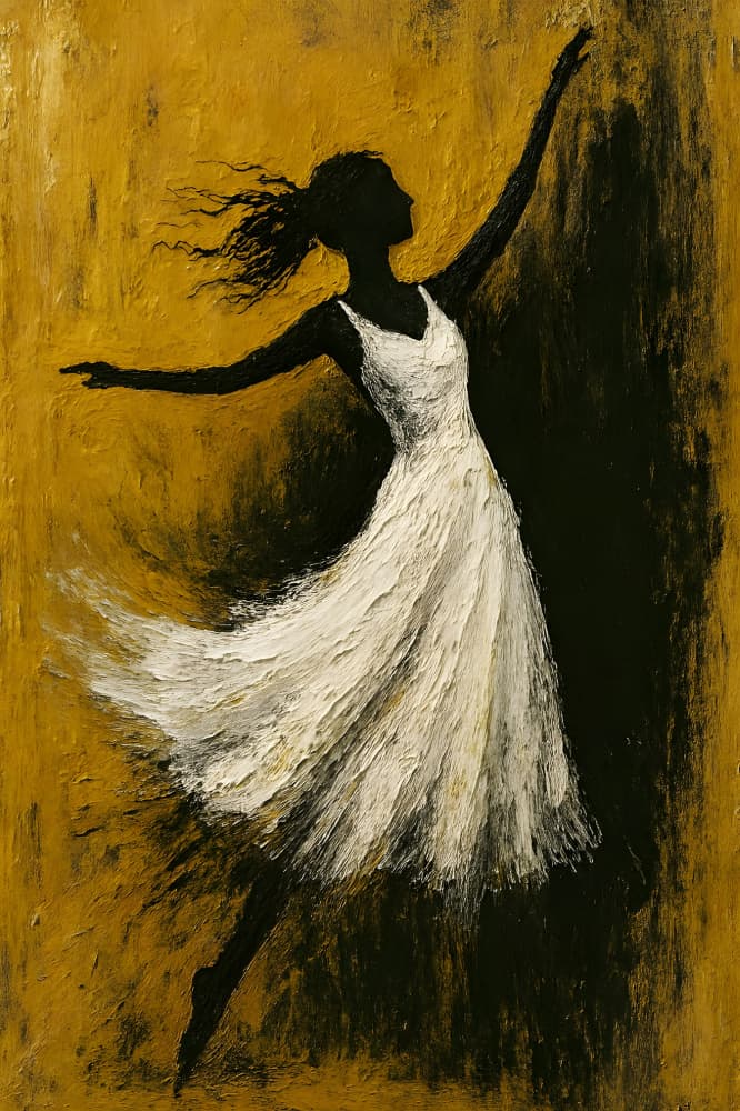 Golden Dancer Silhouette by HUGO — canvas wall art