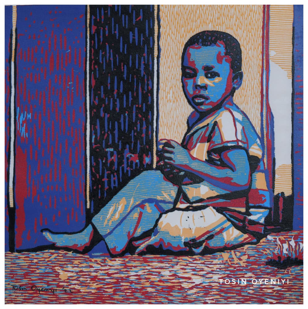 Thoughtful Young Boy by Tosin Oyeniyi — canvas wall art