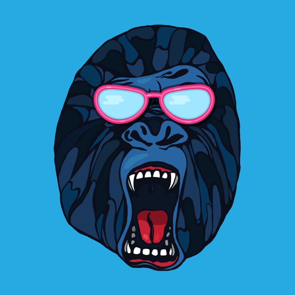 Cool Gorilla Pink Shades by Marika Barsrsind β canvas wall art