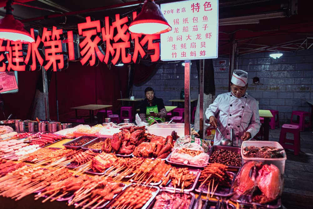 Chinese Street Food Skewers by Marco Tagliarino — canvas wall art