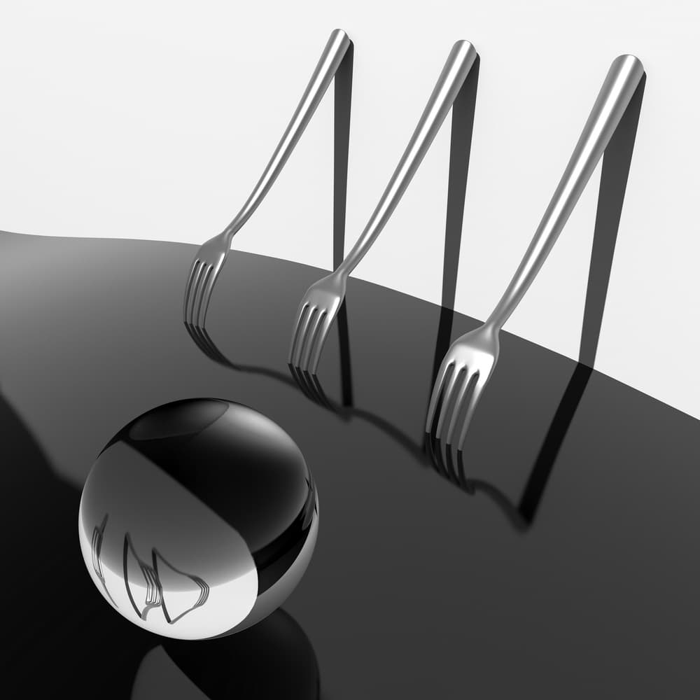 Optical Illusion Forks by Antonyus Bunjamin (Abe) — canvas wall art