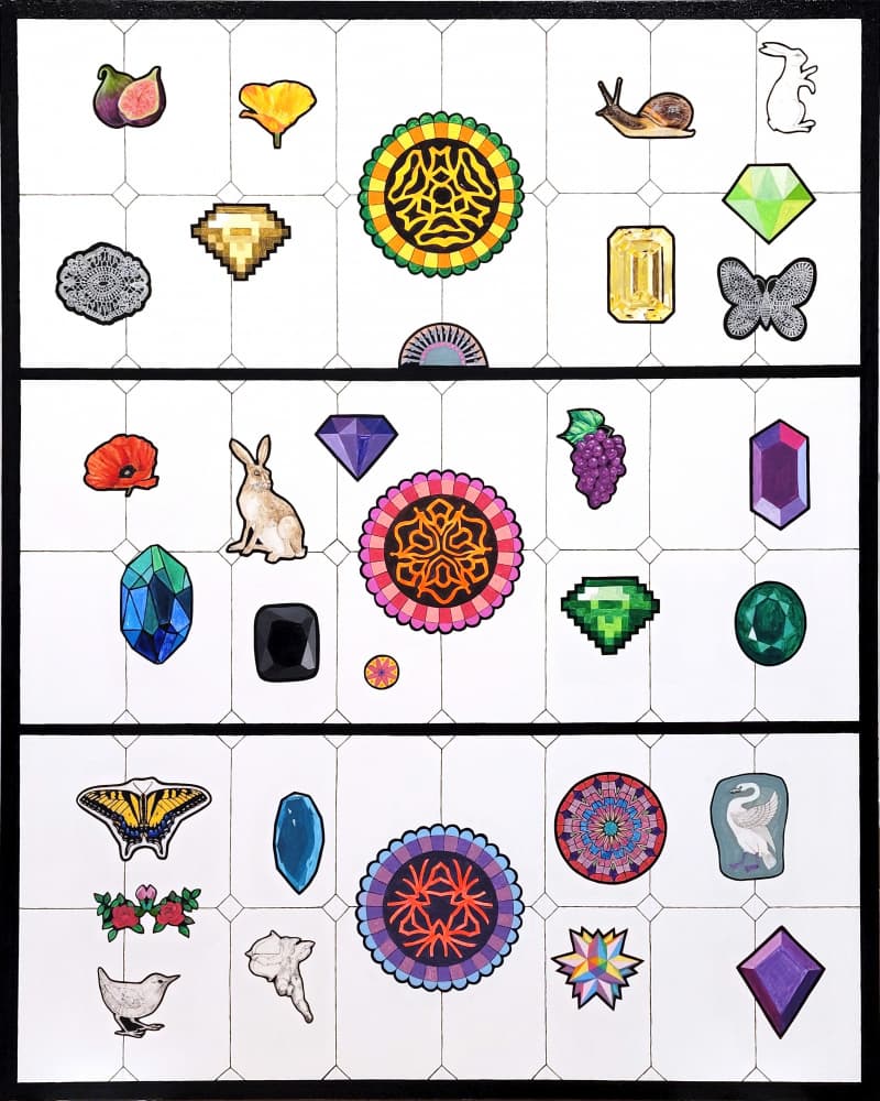 Colorful Curiosities Grid by Vivian Kim — canvas wall art