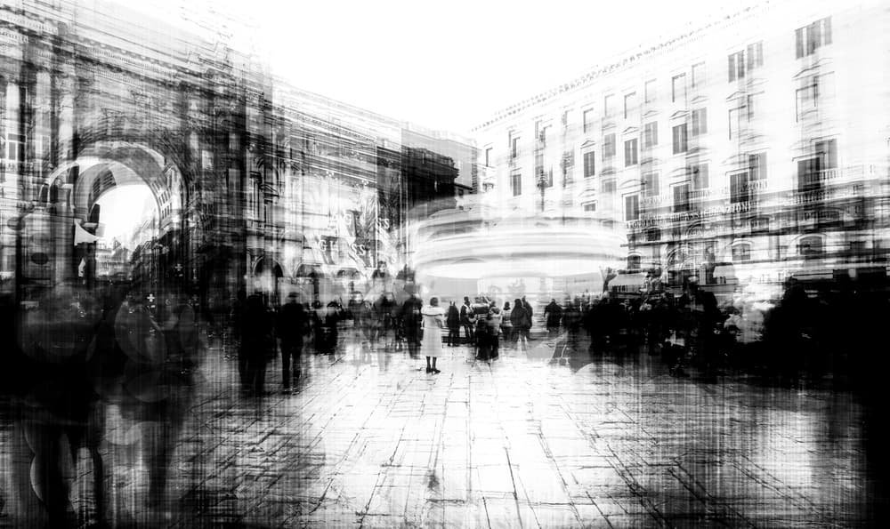 Blurred City Life by Carmine Chiriacò — canvas wall art