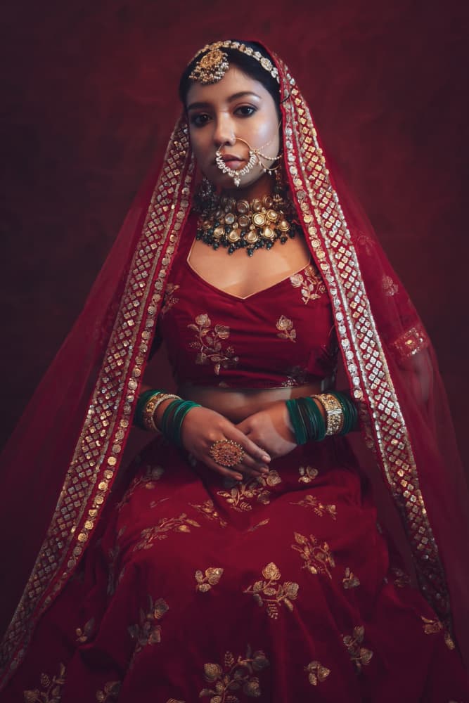 Regal Indian Bride by HIRAK BHATTACHARJEE — canvas wall art