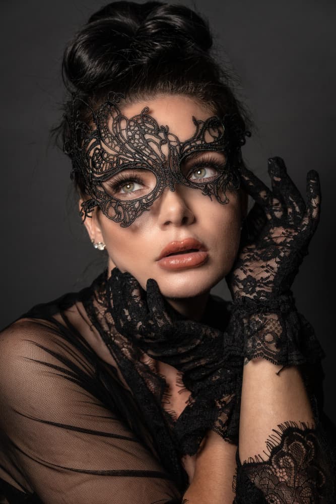 Elegant Masked Woman by Colin Dixon — canvas wall art
