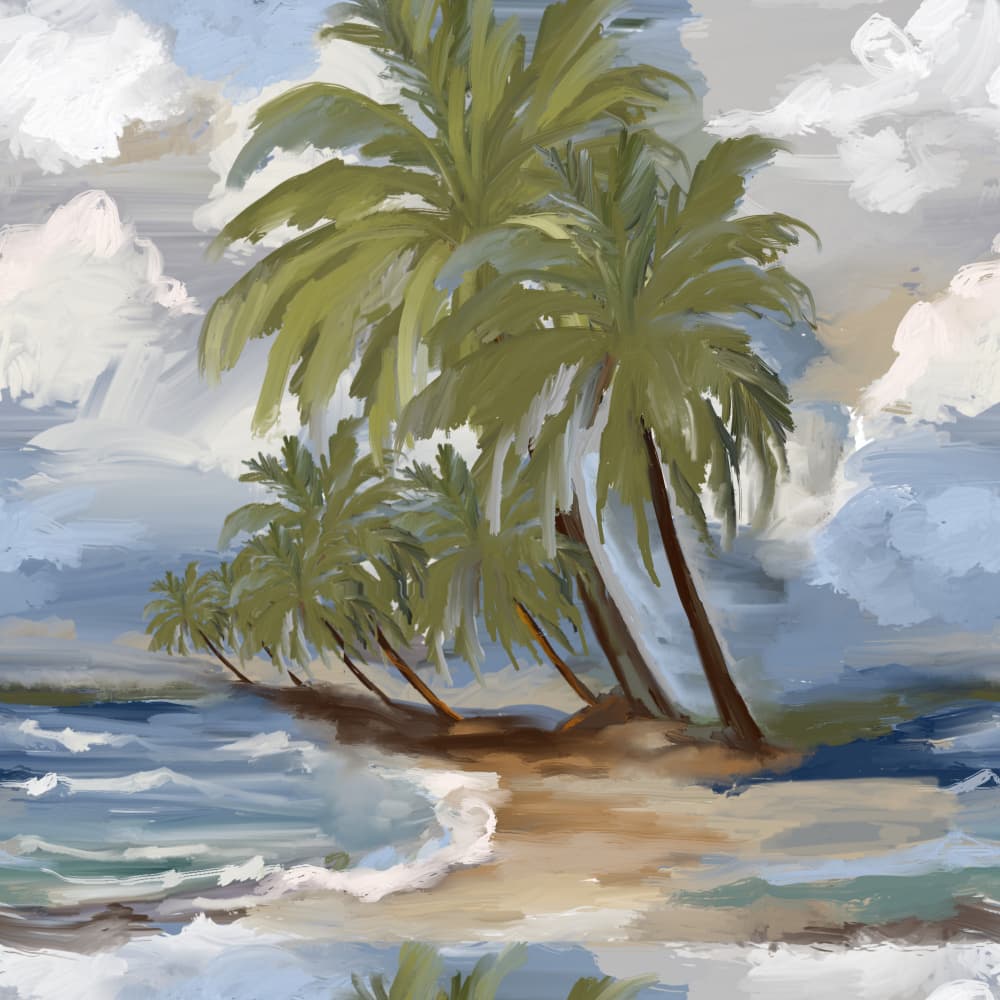 Tropical Beach Palms by Josie George — canvas wall art