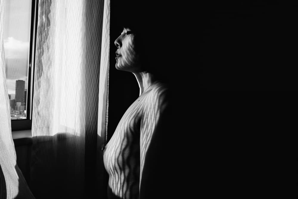 Woman In Striped Light by Takaaki Ishikura — canvas wall art