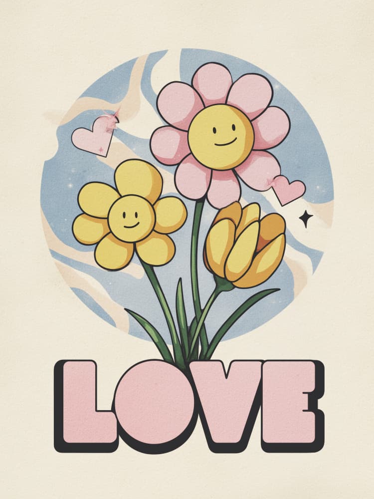Smiling Love Blooms by Andreas Magnusson — canvas wall art