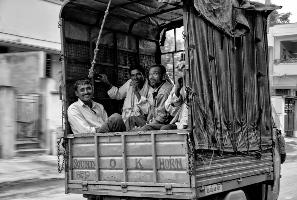 Joyful Indian Truck Ride by John Hoey — canvas wall art