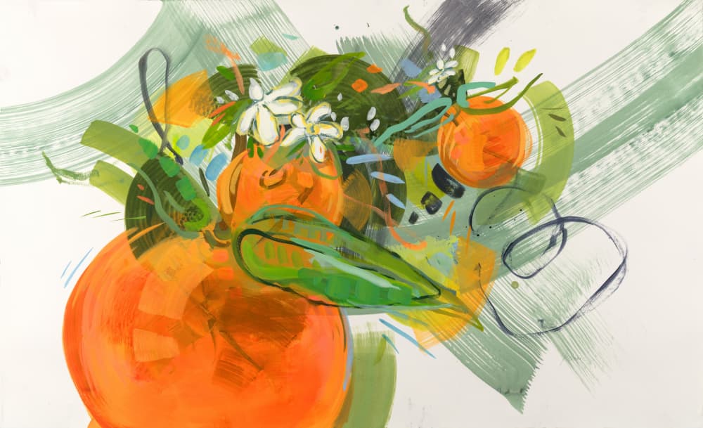 Vibrant Citrus Abstract by Kristin Cronic — canvas wall art