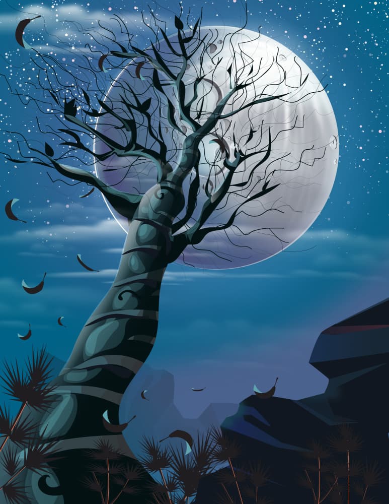 Moonlit Fantasy Tree by Nicholas — canvas wall art