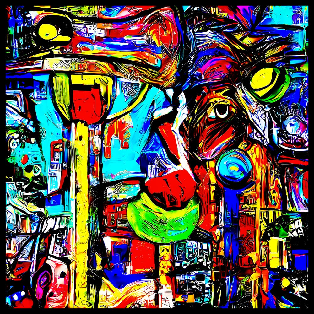Vibrant Urban Abstract by mnemonixART — canvas wall art