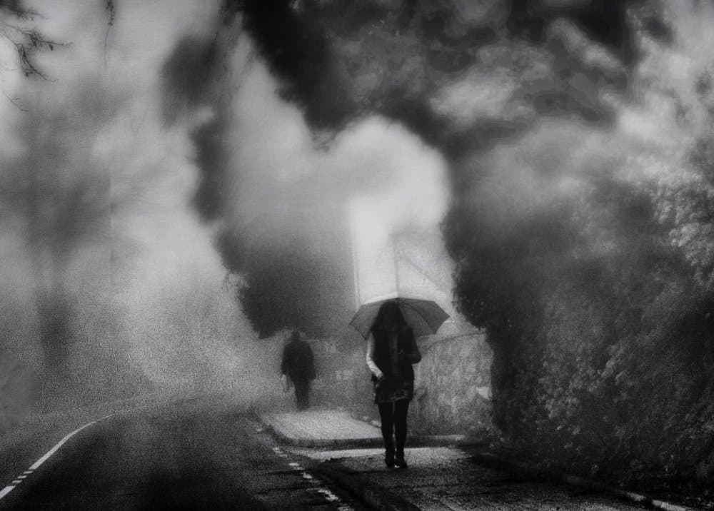 Umbrella In The Fog by Ömer Ates Kızıltug — canvas wall art