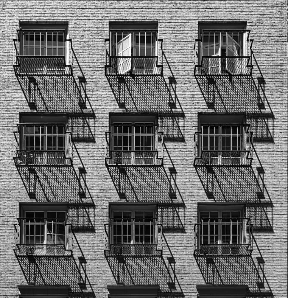 Building Facade Shadows by Peter Hammer — canvas wall art
