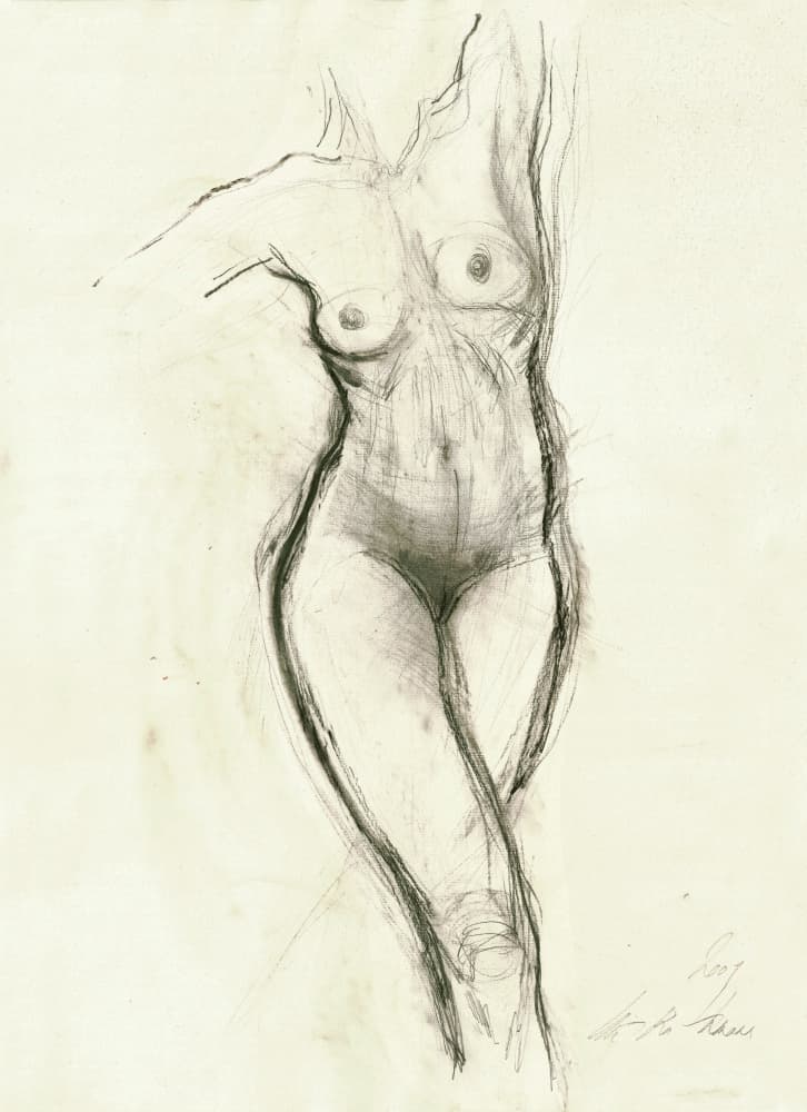 Graceful Female Sketch by Ute Rathmann — canvas wall art