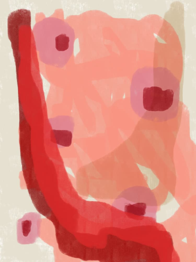Red Fluid Abstract by Dina Dankers — canvas wall art