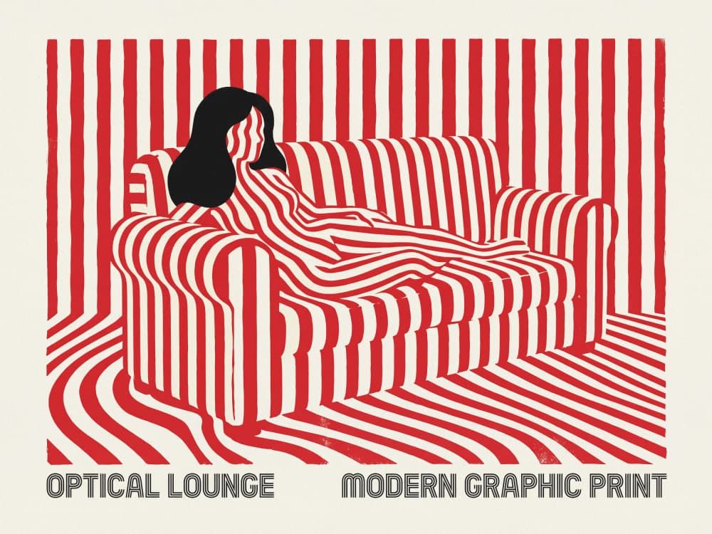 Optical Stripe Lounge by Andreas Magnusson — canvas wall art