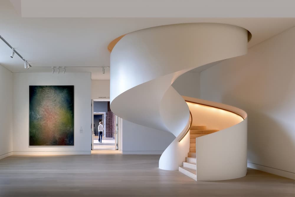 Elegant Spiral Gallery Staircase by Wilma Wijers Smeets — canvas wall art