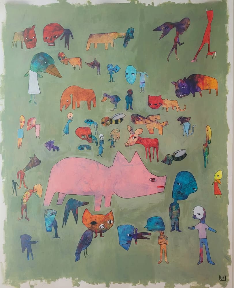 Colorful Surreal Figures by Sam Luff — canvas wall art
