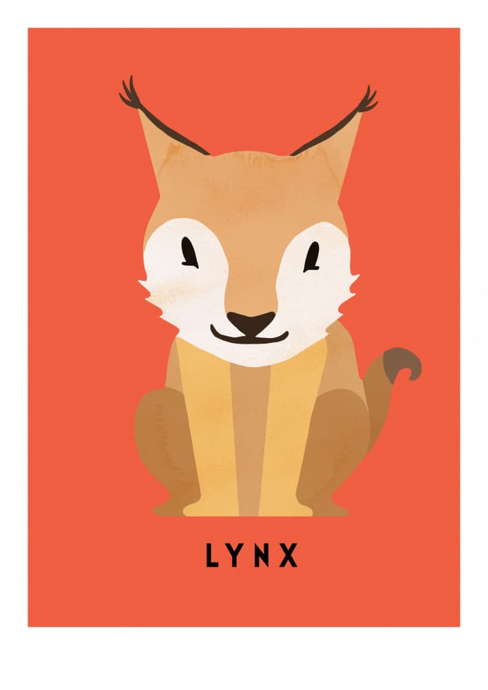 Friendly Cartoon Lynx by Erik Wintzell — canvas wall art