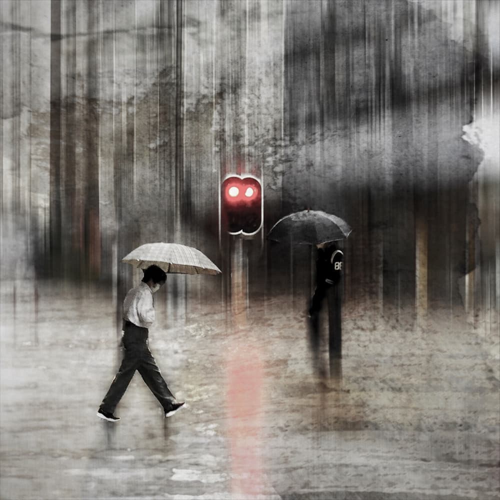 Urban Rain Walk by Lammakmak — canvas wall art