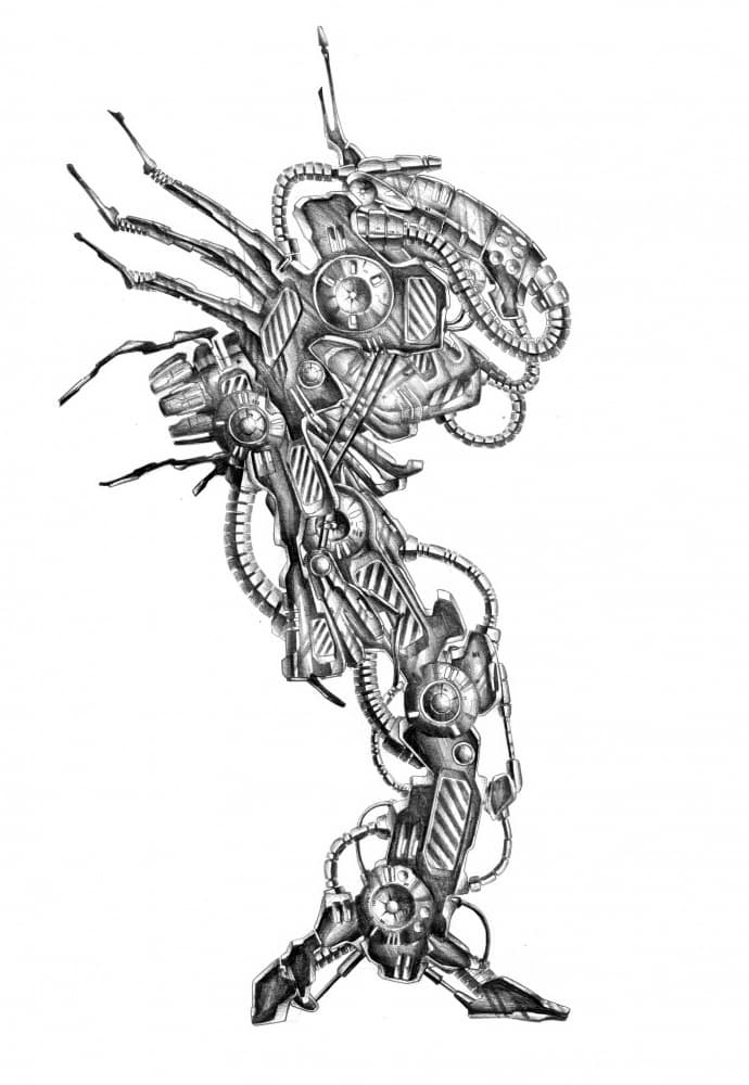 Intricate Robotic Organism by Kulik — canvas wall art