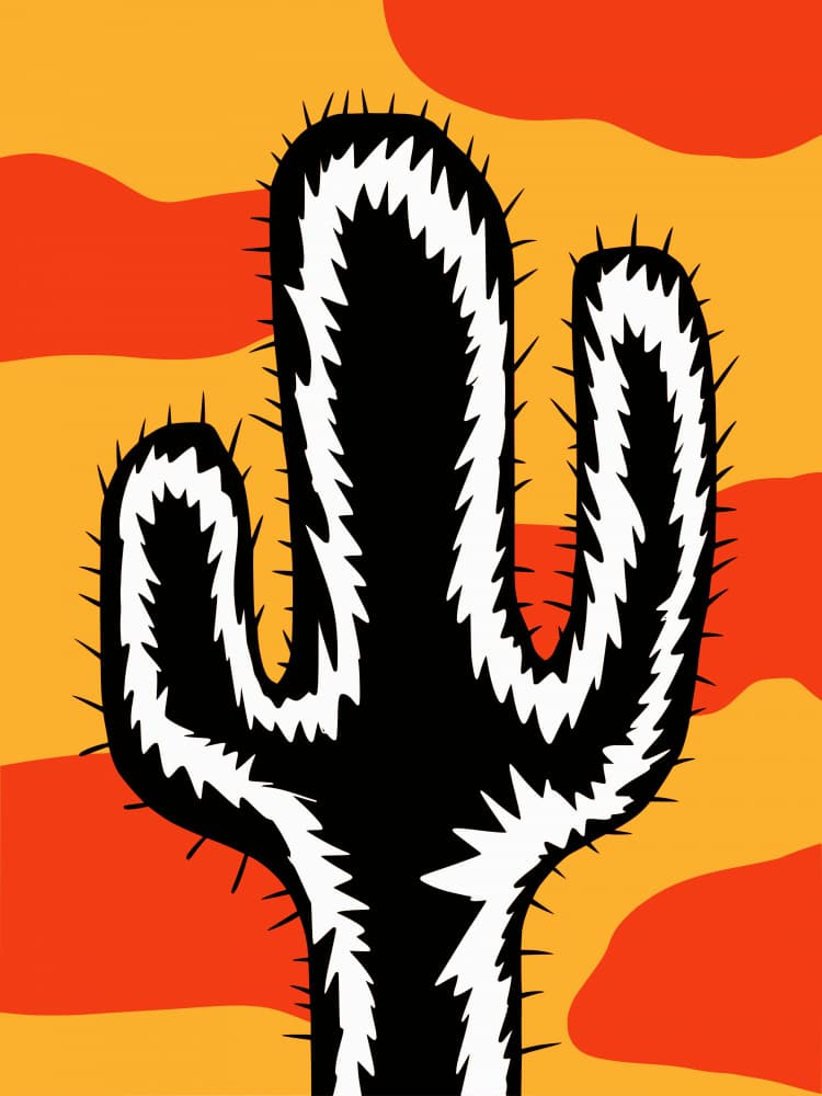 Saguaro Desert Glow by Little Dean — canvas wall art