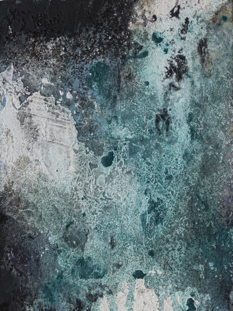 Frozen Teal Textures by Deb Chaney — canvas wall art