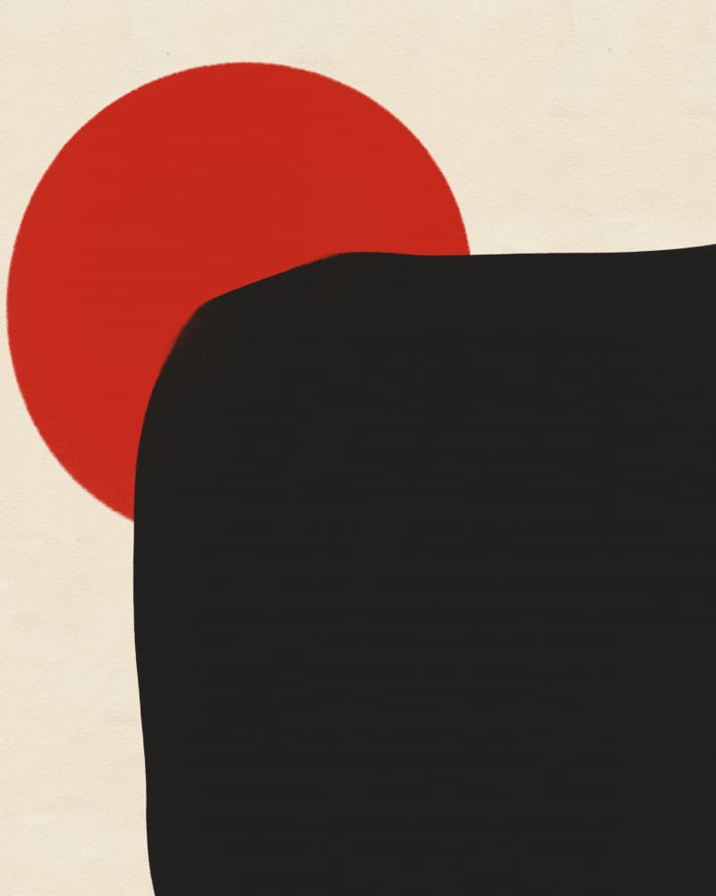 Red Sun Black Landscape by Deepthi s — canvas wall art