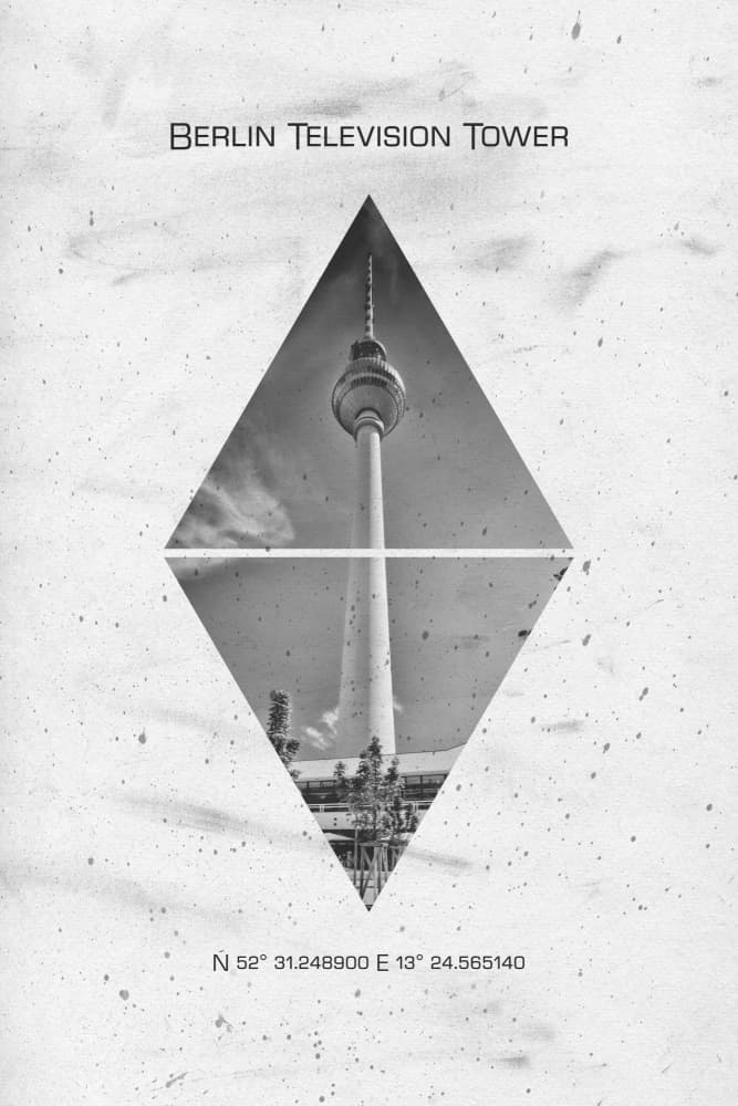 Geometric Berlin TV Tower by Melanie Viola — canvas wall art