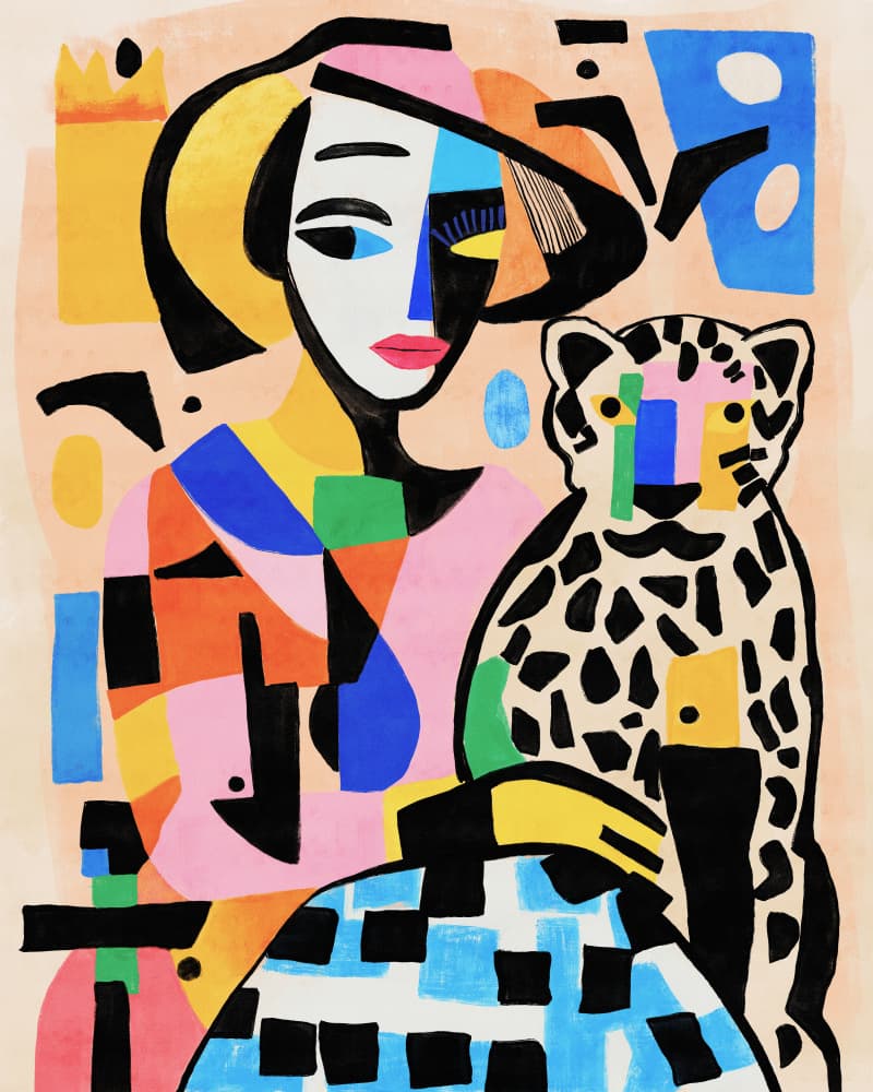 Modern Abstract Leopard Portrait by CATS AND DOTZ — canvas wall art