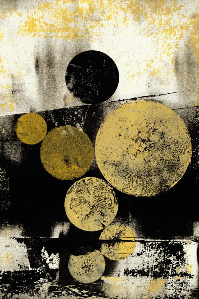 Textured Gold Circles by Petr Strnad — canvas wall art