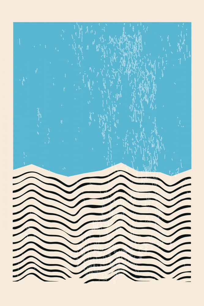 Wavy Blue Horizon by jay stanley — canvas wall art